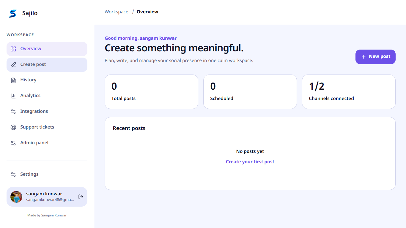 Sajilo workspace preview